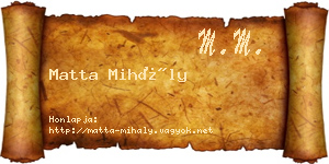 Matta Mihály névjegykártya