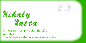 mihaly matta business card